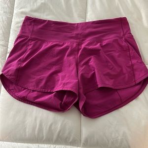 Lululemon 4” Raspberry Speed up shorts size 8